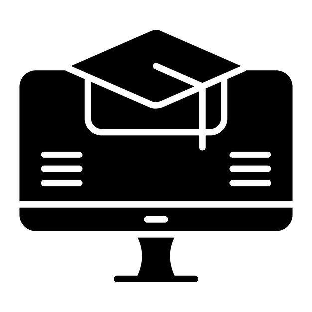 オンラインで学ぶグリフの黒いイラスト