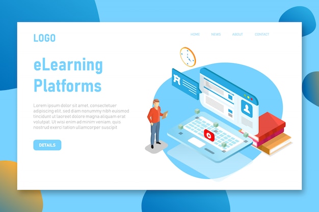 Modello di pagina di destinazione dell'apprendimento online