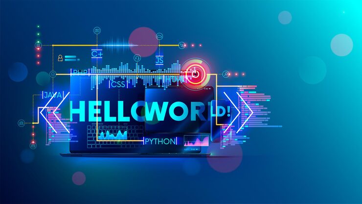 Vector online learning programming or coding on different computer languages for mobile desktop platform web banner of training course and tutorial of software development lessons on laptop tablet phone