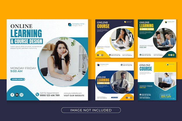 Online learning social media template bundle