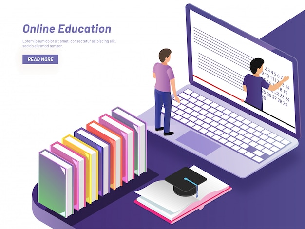 Online leerconcept.