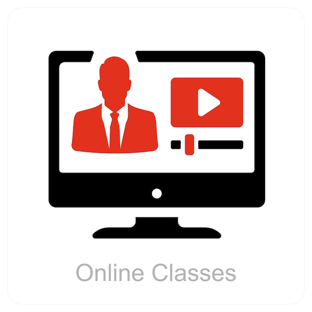 Online lessen en onderwijs icoon concept