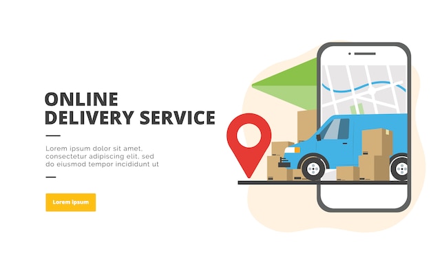 Online levering Service platte ontwerp illustratie van de banner