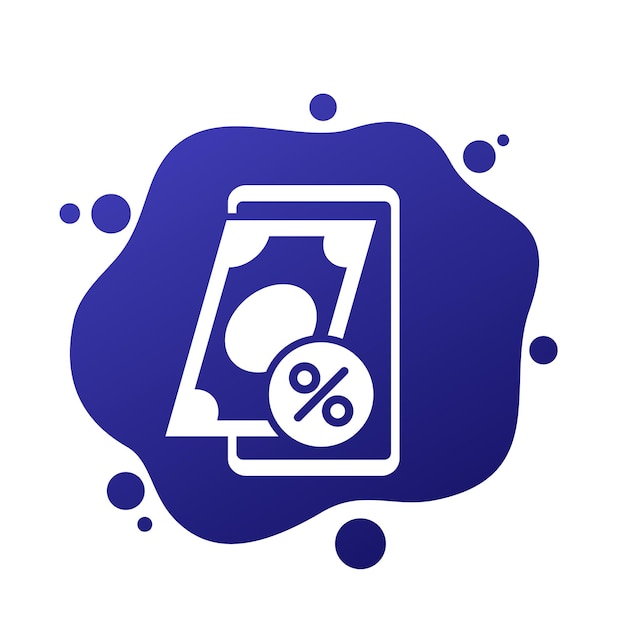 Vector online loan in mobile banking vector icon