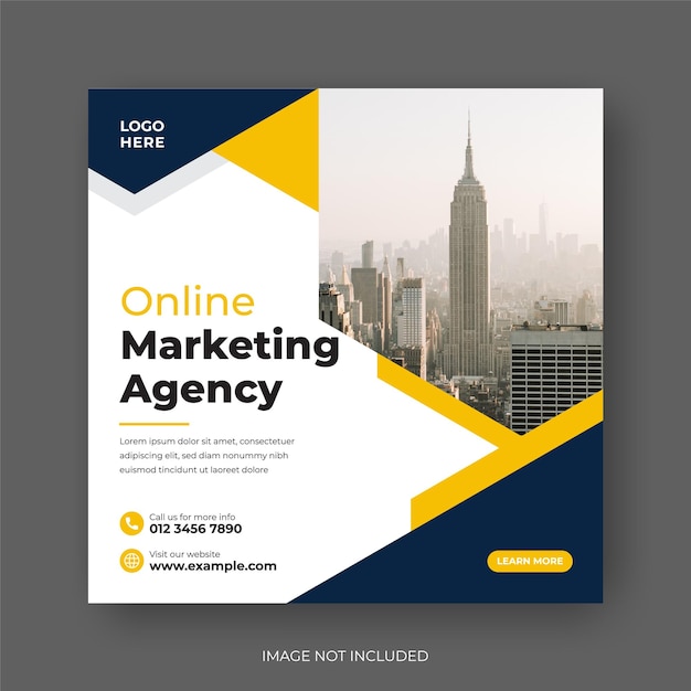 Online marketing agency corporate business flyer and web banner template