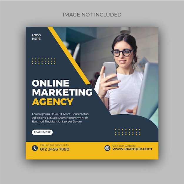 Online marketing Agency social media or instagram post template