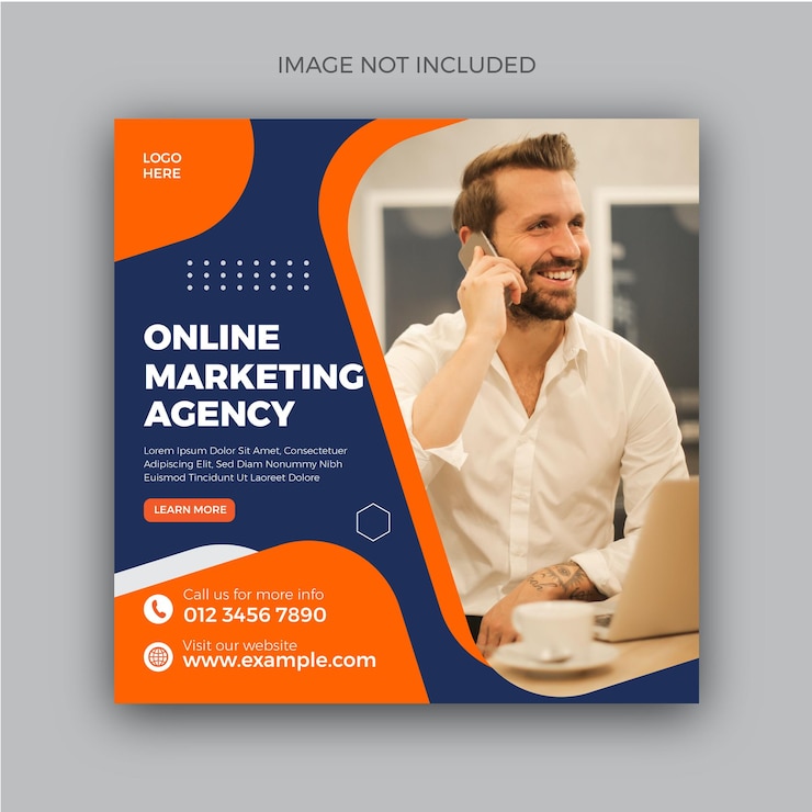 Vector online marketing and corporate banner for or social media flyer