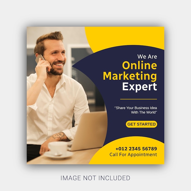 Online marketing expert social media or instagram post template