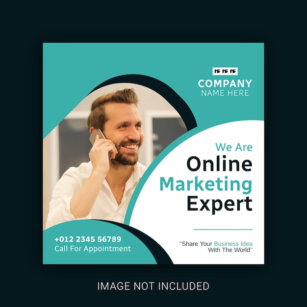 Online marketing expert social media and instagram post template