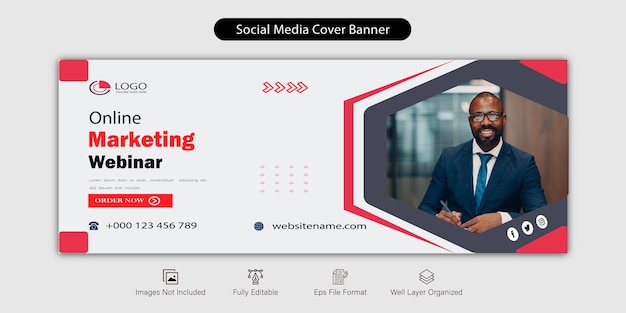 Online marketing Facebook Cover and Web Banner Template.