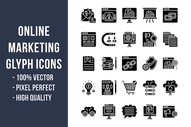 Online Marketing Glyph Icons