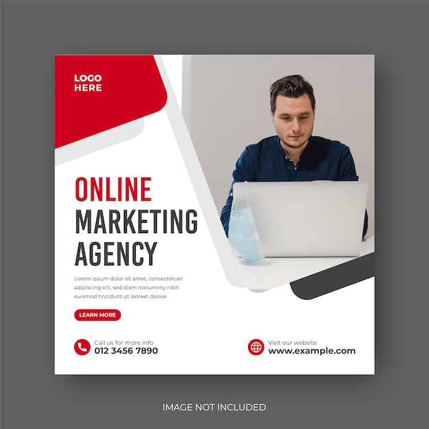 Online marketingbureau zakelijke flyer en webbannersjabloon