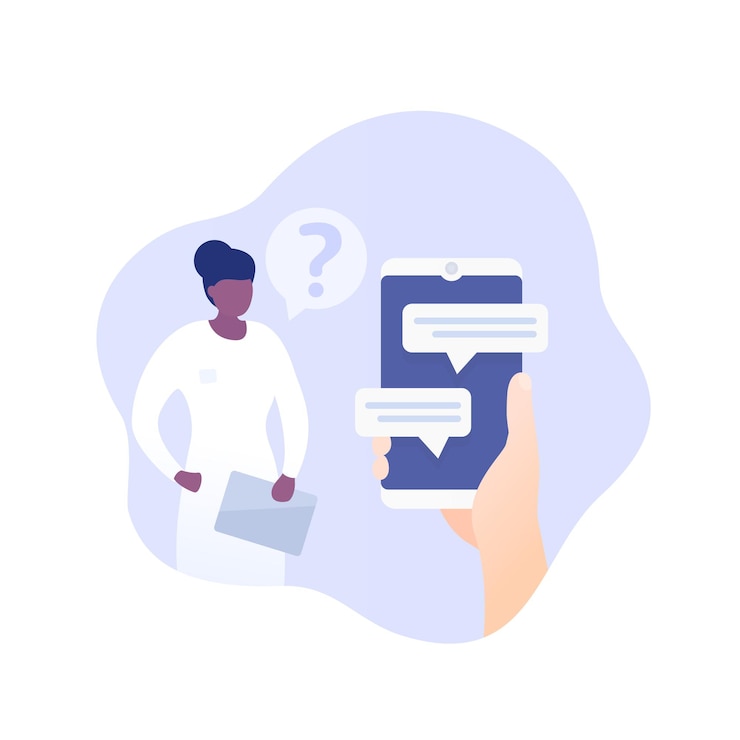 Vector online medical consultation or chat with doctor, vector