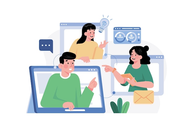 Online Meeting Illustration concept