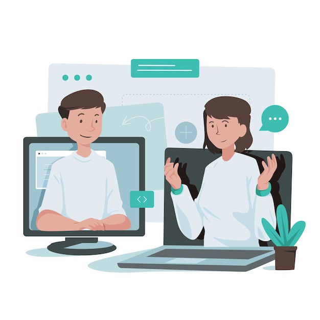 Online meeting illustration