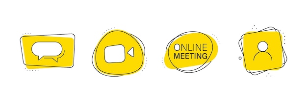 Online Meeting Label Set Videogesprek Concept