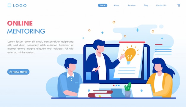 Online mentoring landing page