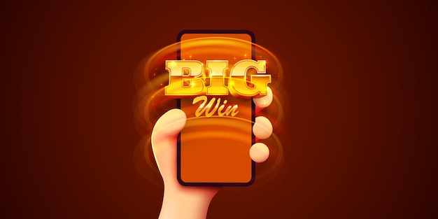 Vector online mobile casino winning jackpot big win