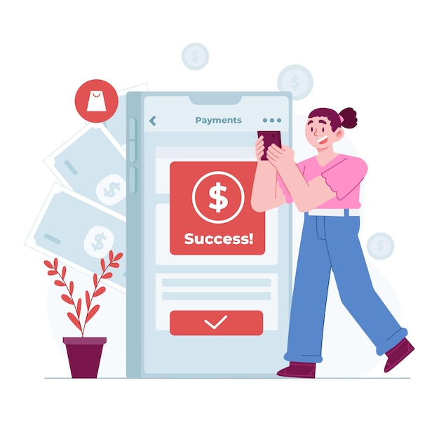 online mobile payment concept illustration