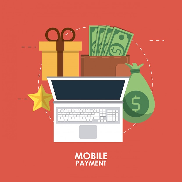 Online mobile payment and shopping from laptop