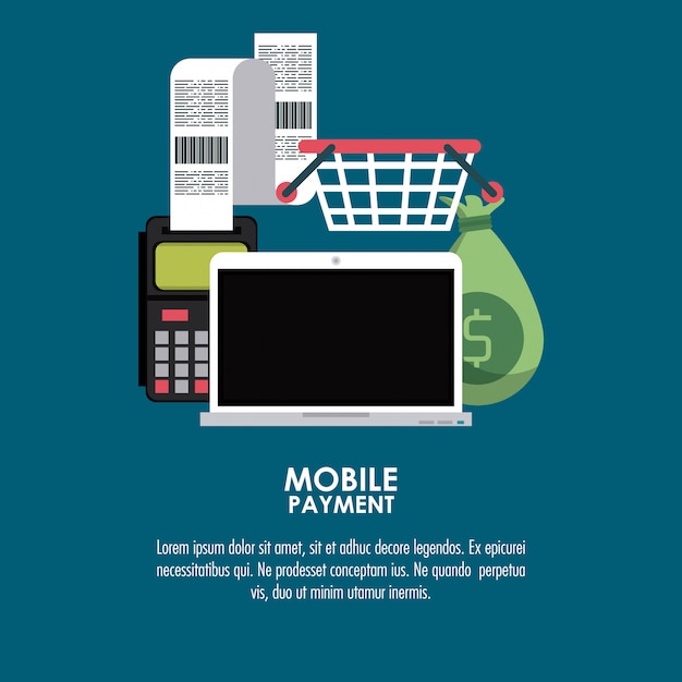 Online mobile payment and shopping from laptop