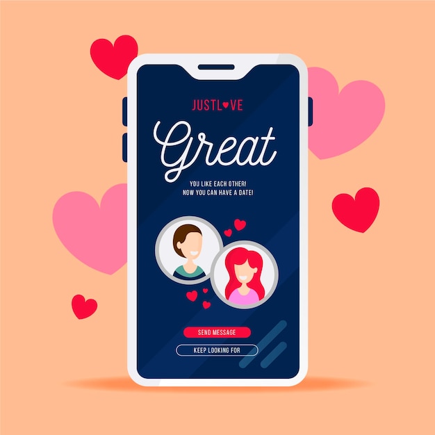 Vector online modern dating app concept