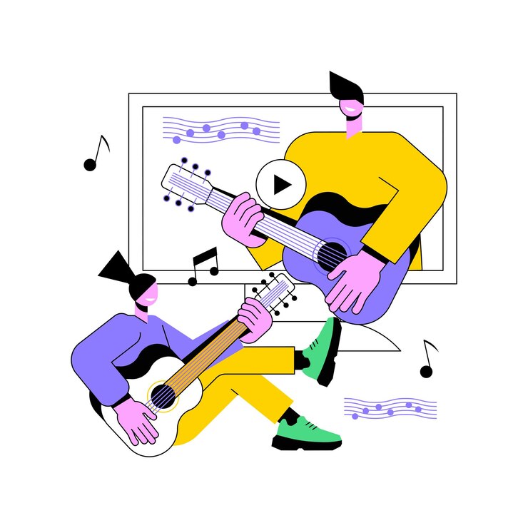 Vector online muzieklessen abstract concept vectorillustratie
