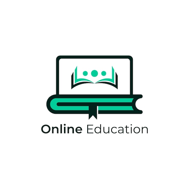 Online onderwijs logo ontwerp vector