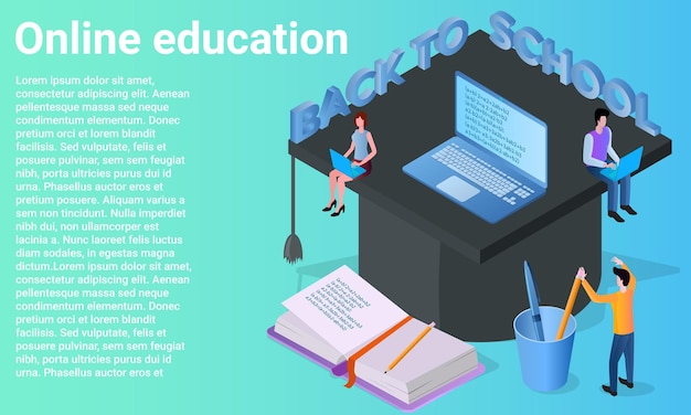 Online onderwijs Studenten bereiden zich voor om terug naar school te gaan Afstandsonderwijs