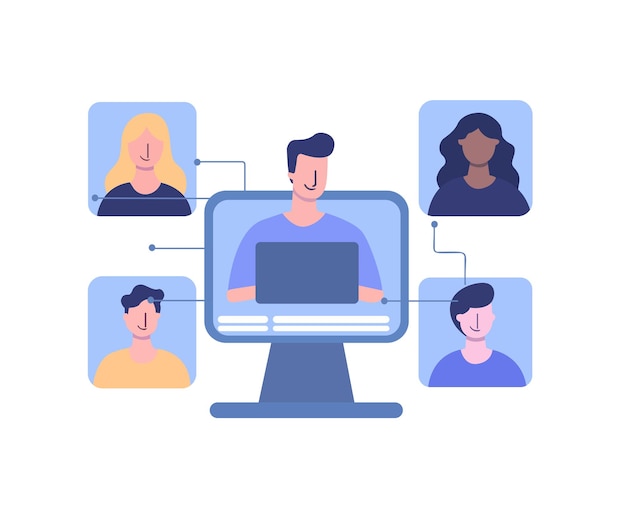 online onderwijs thema platte illustratie voor web