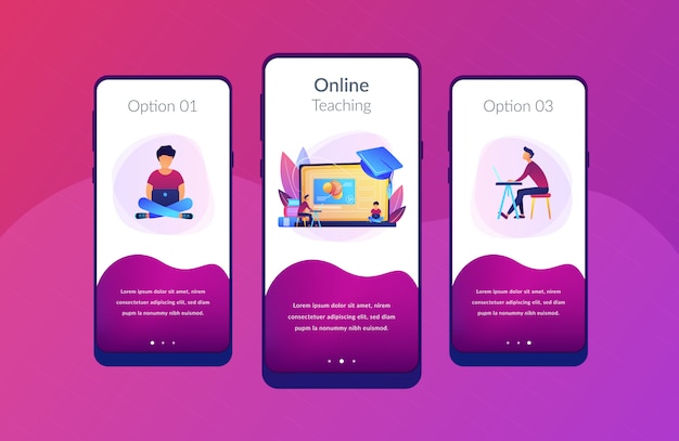 Vector online onderwijsplatform app-interfacemalplaatje.
