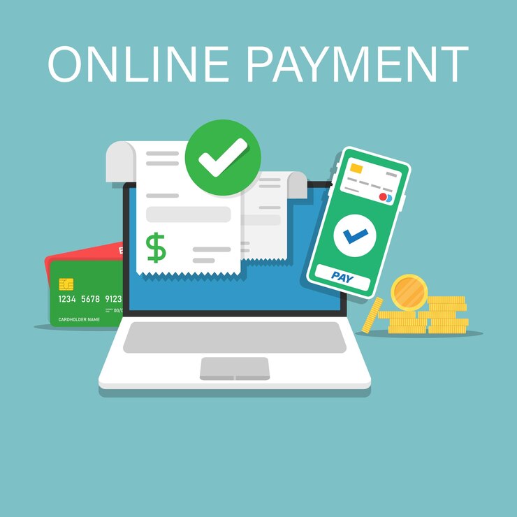 वेक्टर online payment icon in flat style mobile transaction vector illustration on isolated background pay information sign business concept