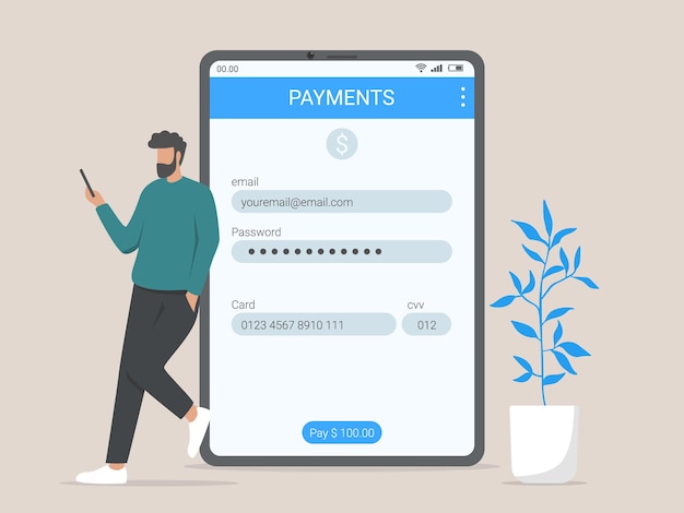 Online payment information concept illustration