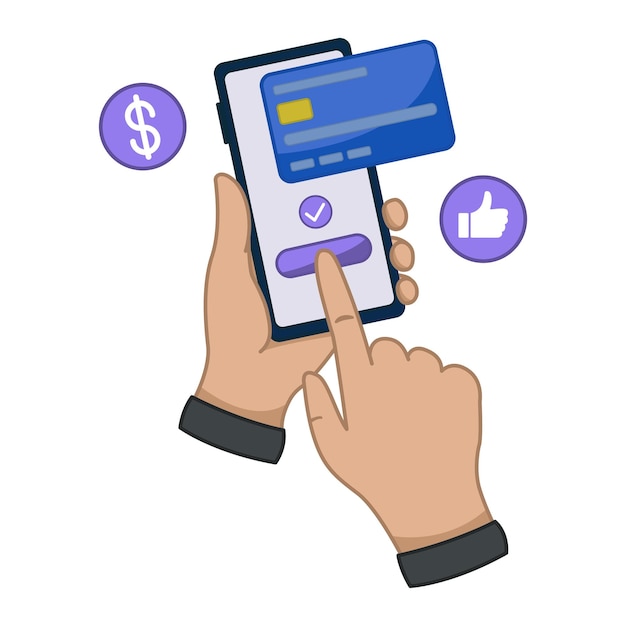 Vector online payments in mobile phone