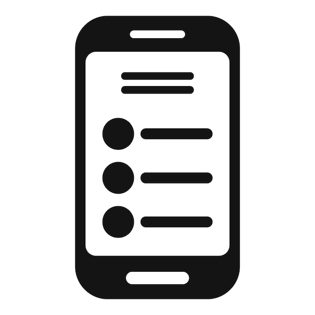 Икона списка желаний онлайн-телефона простой вектор предметы ухода