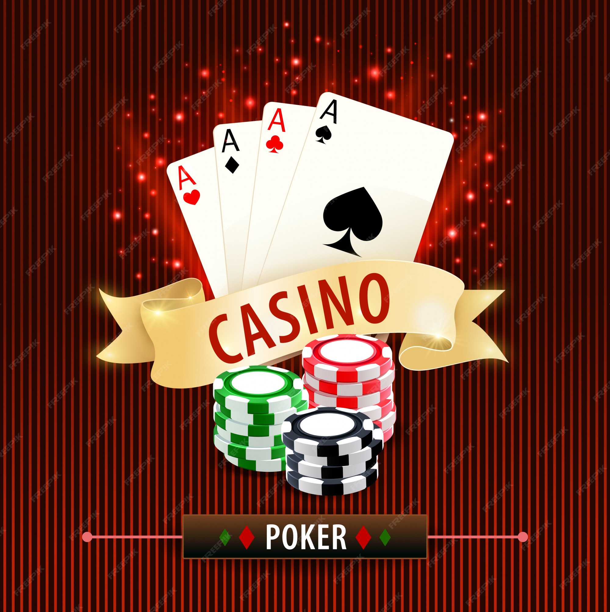 Poker online, banner di giochi d'azzardo con carte | Vettore Premium