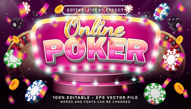 online poker jackpot 3D-teksteffect en bewerkbaar teksteffect