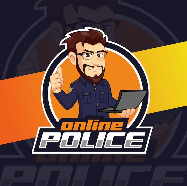 Online police mascot logo design