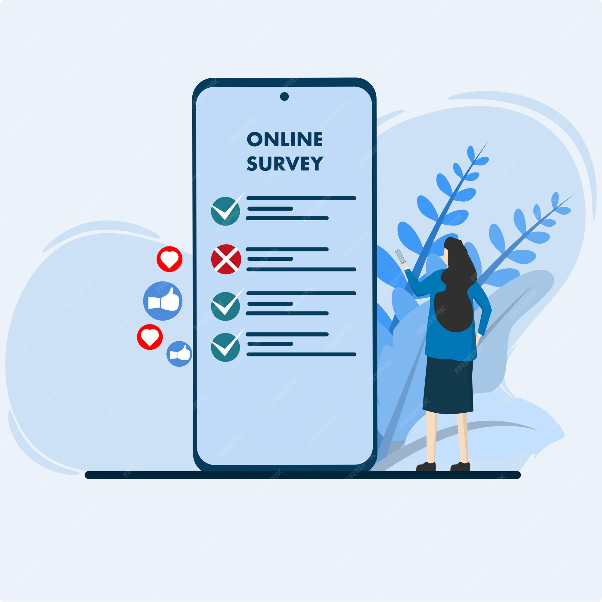 Premium Vector  Online survey illustration with people