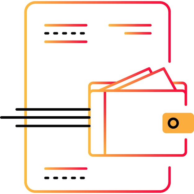 Online portemonnee overzicht pictogram mobiele betaling vector