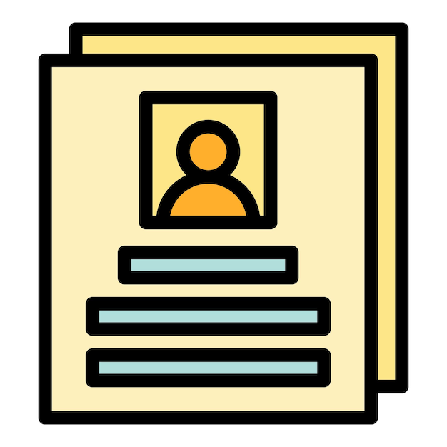 Online profiel pictogram overzicht vector Web login Account lid kleur plat