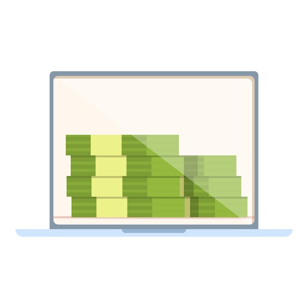 Online profit icon cartoon vector blog money lead check