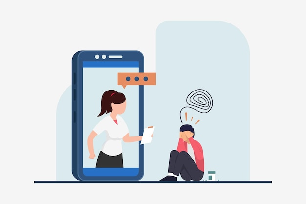 Онлайн психологическое консультирование 2d вектор