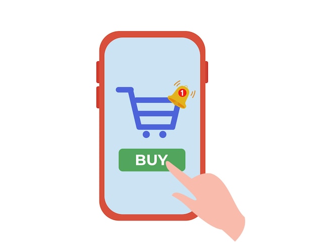 online purchase icon online shopping icon using smartphone hand icon touching smartphone screen