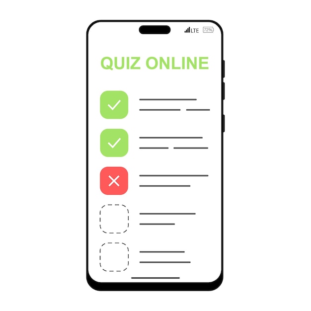 Vector online quiz on the phone boost your knowledge with an engaging online quiz