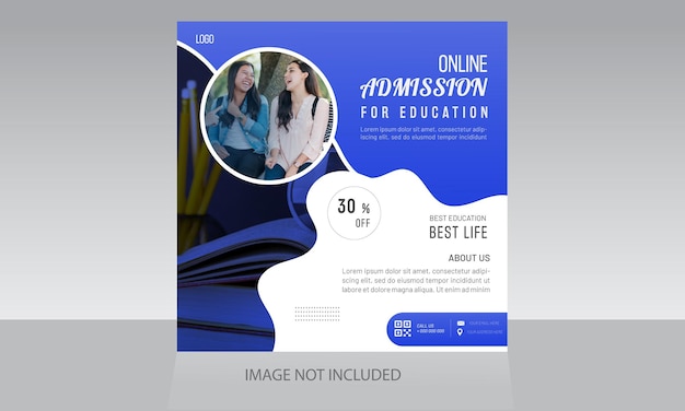 Online registration Admission social media post template