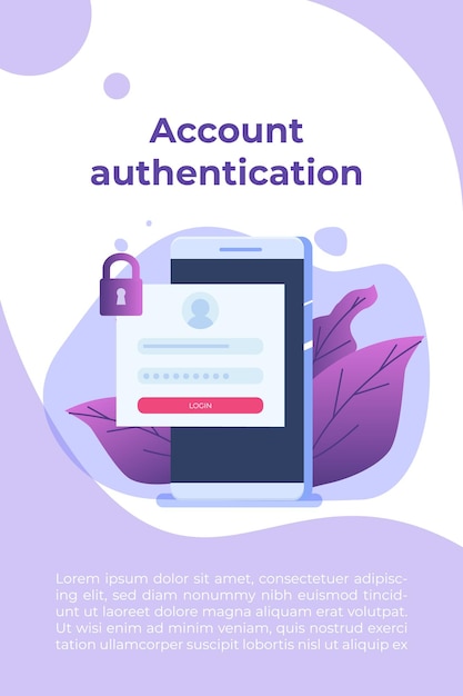 Online registration and sign up, Account authentication concept. Vector UI illustration.