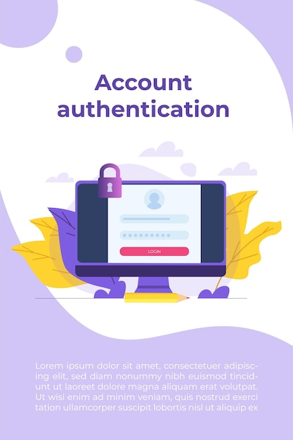 Vector online registration and sign up, account authentication concept. vector ui illustration.