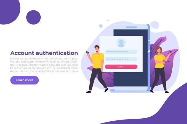 Online registration and sign up, Account authentication concept. Vector UI illustration.