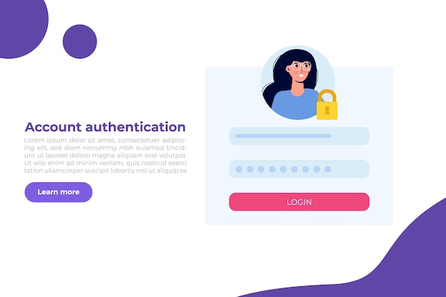 Online registration and sign up, Account authentication concept. Vector UI illustration.